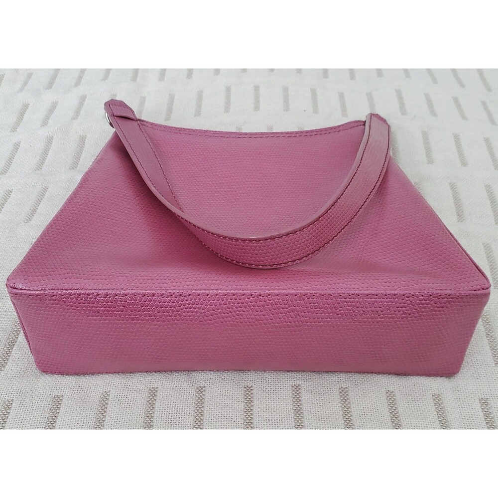 Liz Claiborne Pink Mini Shoulder Bag Y2K Textured Faux Leather Pink Lining - Picture 16 of 16